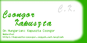 csongor kapuszta business card